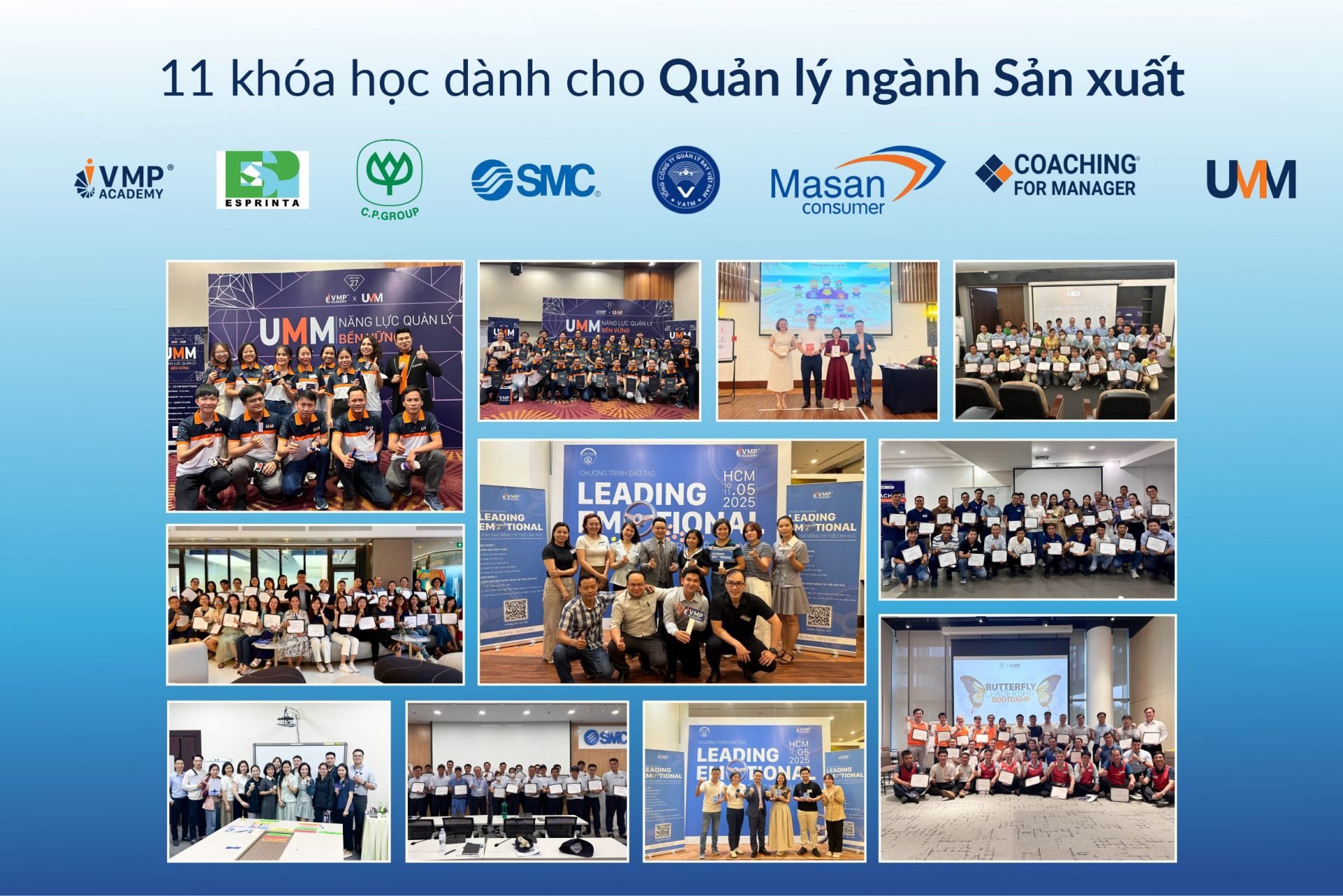 11 khóa học dành cho quản lý ngành sản xuất.